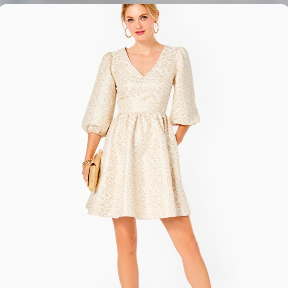 Lilly Pulitzer Calyssa Gold Dazzle dress size 2